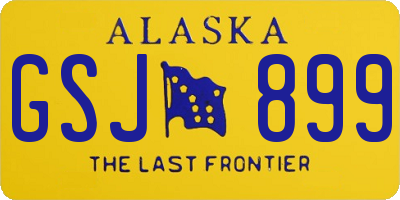 AK license plate GSJ899