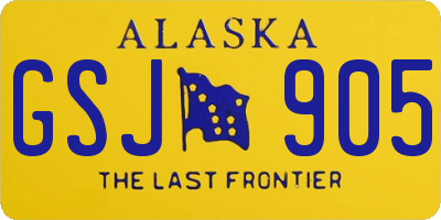 AK license plate GSJ905