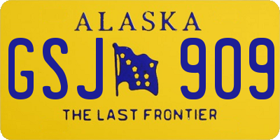 AK license plate GSJ909