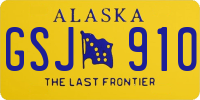 AK license plate GSJ910