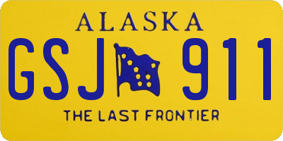 AK license plate GSJ911