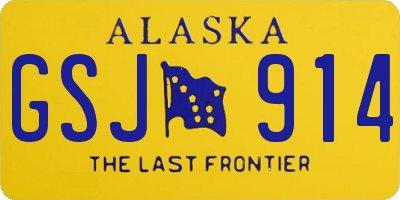 AK license plate GSJ914