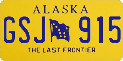 AK license plate GSJ915