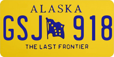 AK license plate GSJ918