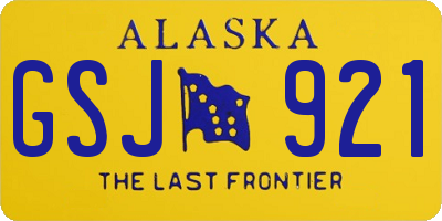 AK license plate GSJ921