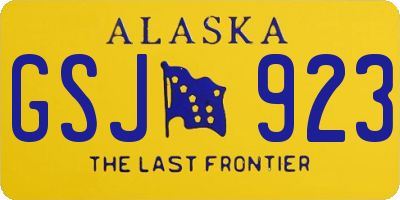 AK license plate GSJ923