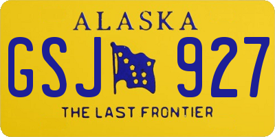 AK license plate GSJ927