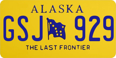 AK license plate GSJ929