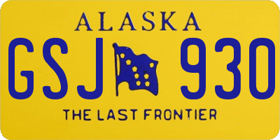 AK license plate GSJ930