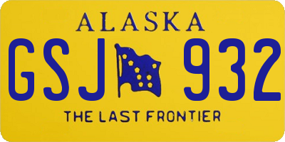 AK license plate GSJ932