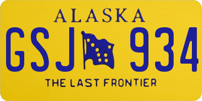 AK license plate GSJ934