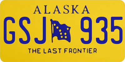 AK license plate GSJ935