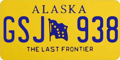 AK license plate GSJ938