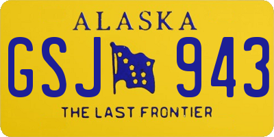 AK license plate GSJ943