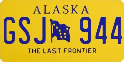 AK license plate GSJ944