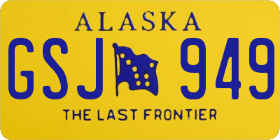 AK license plate GSJ949