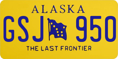 AK license plate GSJ950