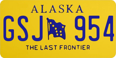 AK license plate GSJ954