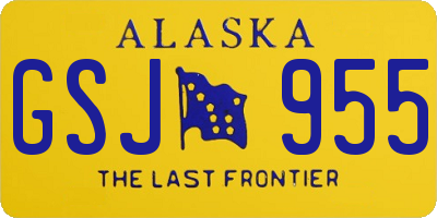AK license plate GSJ955