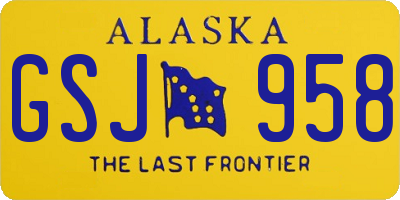 AK license plate GSJ958