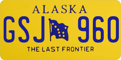 AK license plate GSJ960