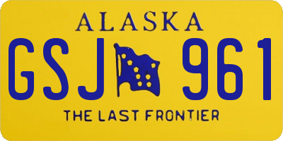 AK license plate GSJ961