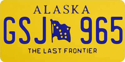 AK license plate GSJ965