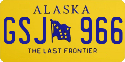 AK license plate GSJ966