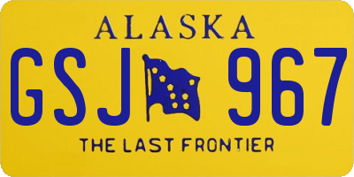 AK license plate GSJ967