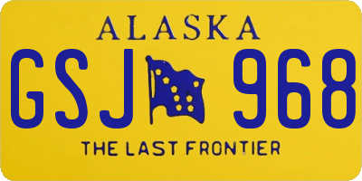 AK license plate GSJ968