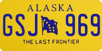 AK license plate GSJ969