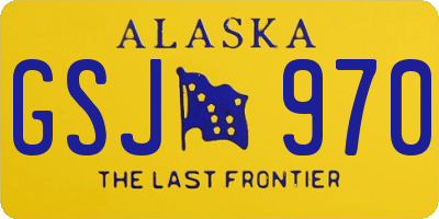 AK license plate GSJ970