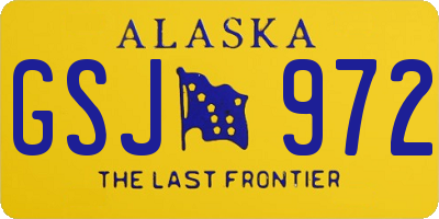 AK license plate GSJ972