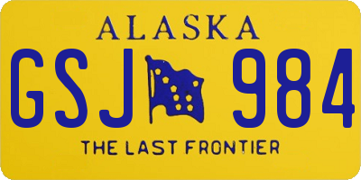 AK license plate GSJ984