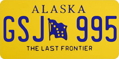 AK license plate GSJ995