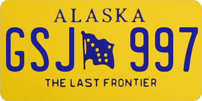 AK license plate GSJ997