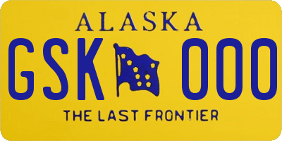 AK license plate GSK000