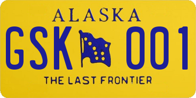 AK license plate GSK001