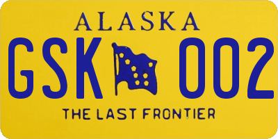 AK license plate GSK002