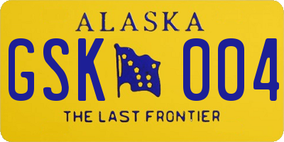 AK license plate GSK004