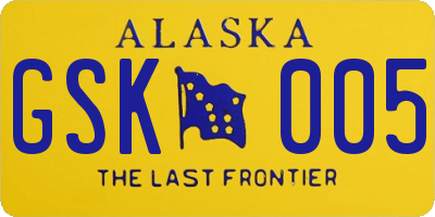 AK license plate GSK005