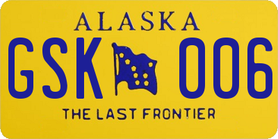 AK license plate GSK006