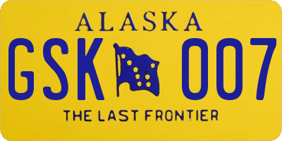 AK license plate GSK007