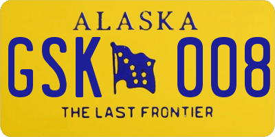 AK license plate GSK008