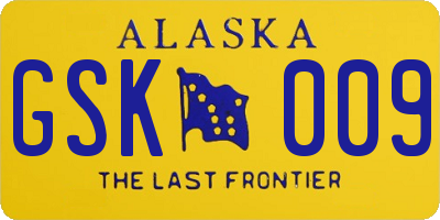 AK license plate GSK009