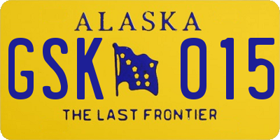 AK license plate GSK015