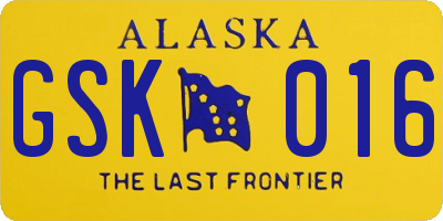 AK license plate GSK016