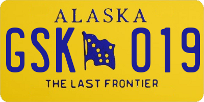 AK license plate GSK019