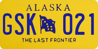 AK license plate GSK021