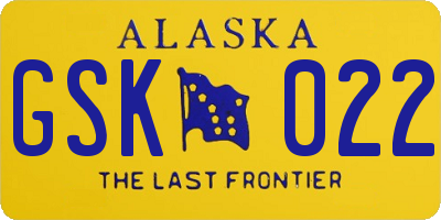 AK license plate GSK022
